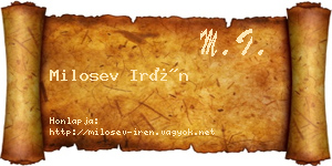 Milosev Irén névjegykártya